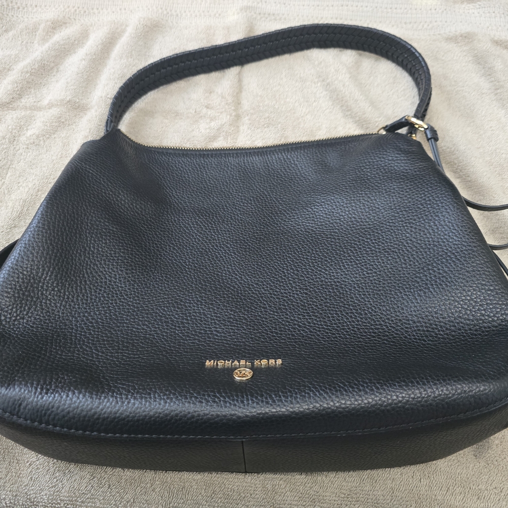 Michael Kors Black Pebbled Leather Shoulder Bag